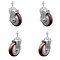 Service Caster 5 Inch SS Maroon Polyurethane Swivel 10mm Threaded Stem Caster Brake, 2PK SSTS20S514-PPUB-MRN-TLB-M1015-2-S-2 - alternate 3